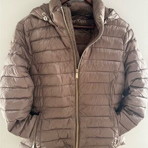 Calvin Klein Women's Taupe Puffer Jacket